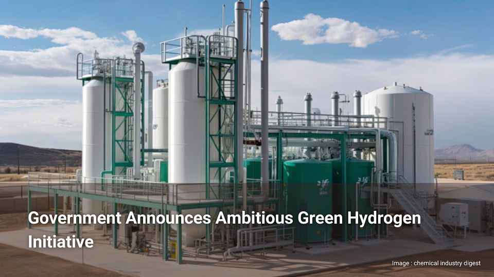 Le gouvernement annonce une ambitieuse initiative en faveur de l'hydrogène vert